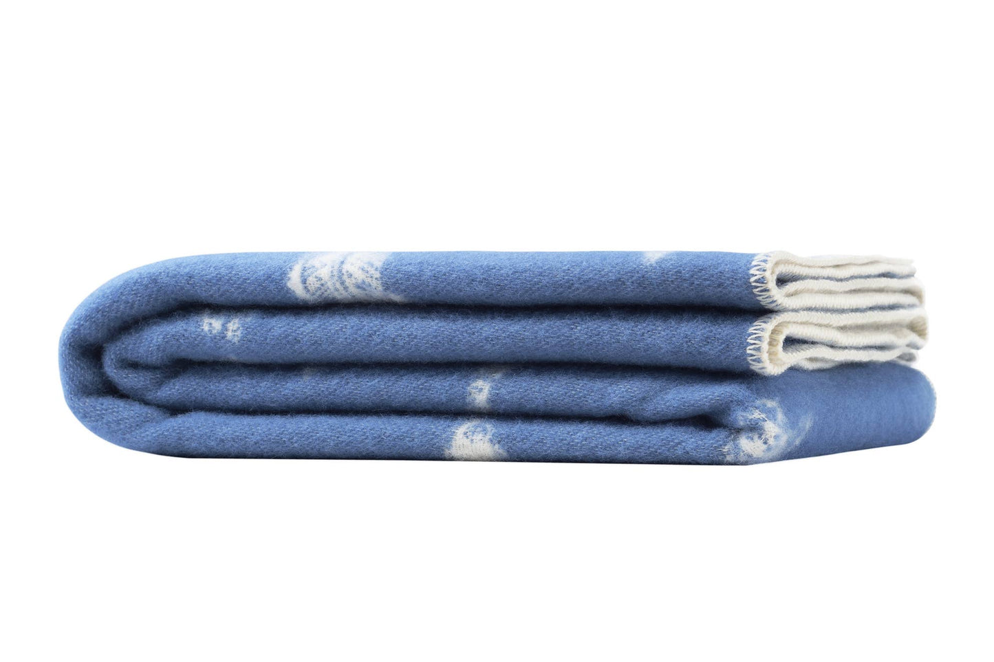 Couverture en laine bleu poisson