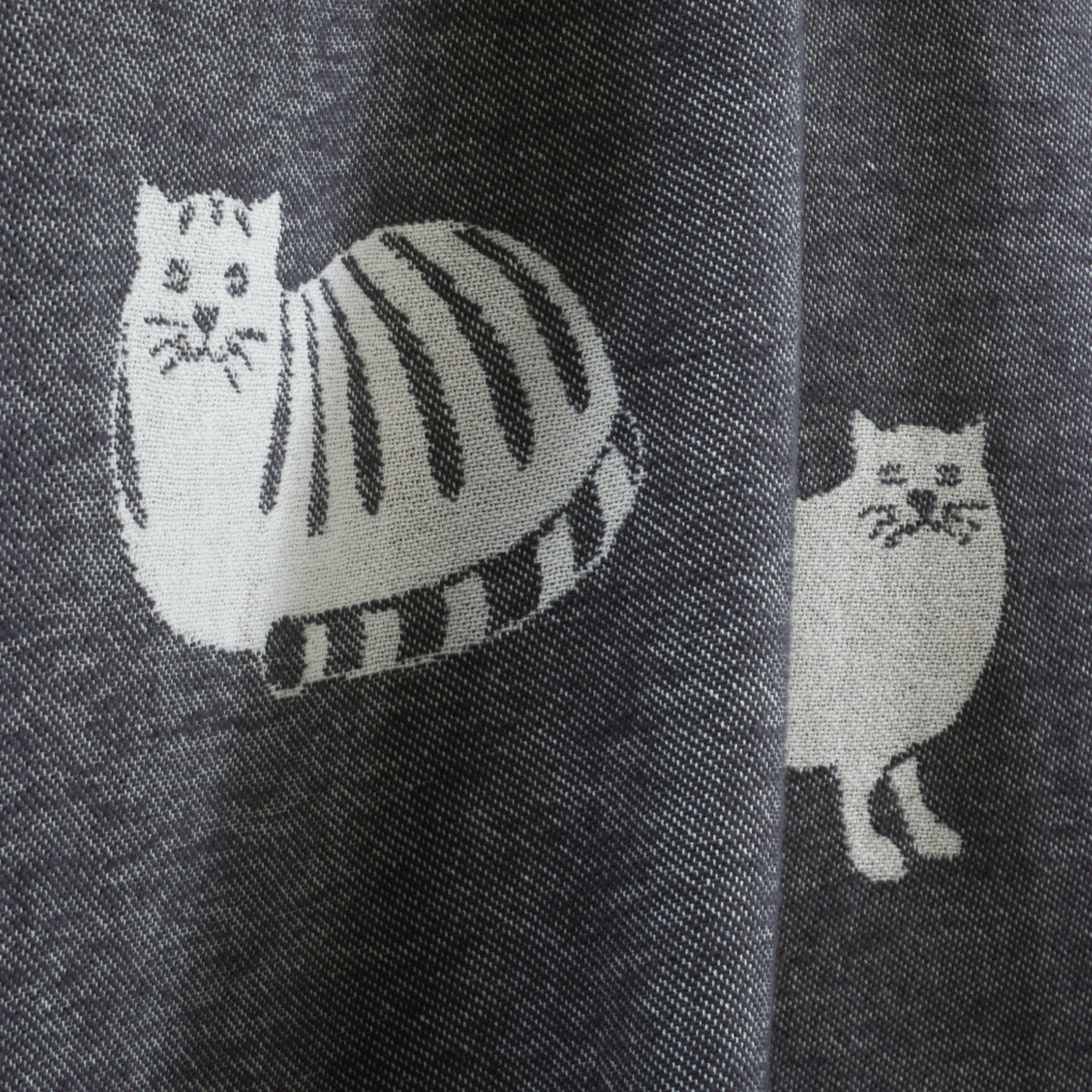 Cat Black Cotton Throw Blanket - Norland