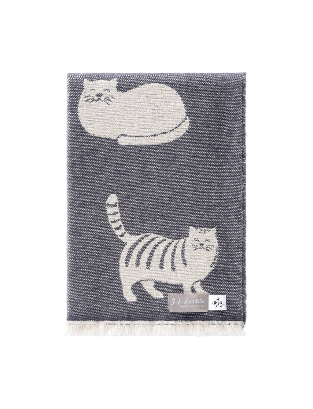 Cat Black Cotton Throw Blanket - Norland