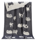 Cat Black Cotton Throw Blanket - Norland