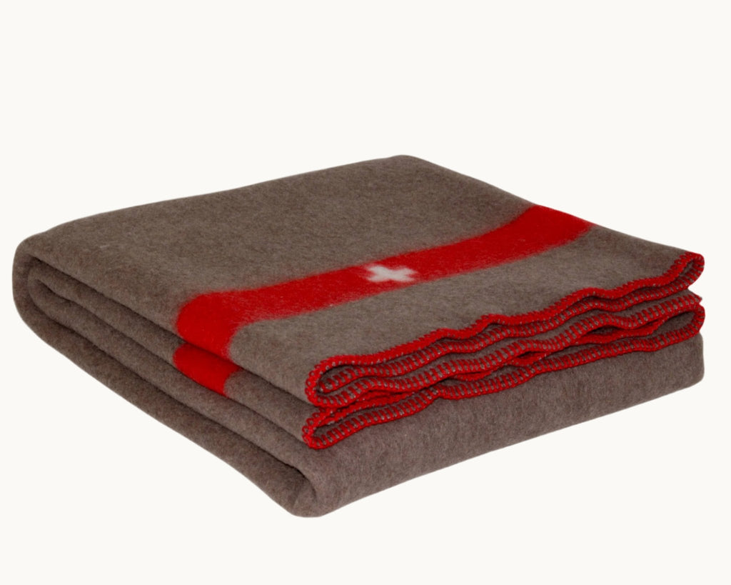 Swiss Army Merino Blanket - Brown - Norland